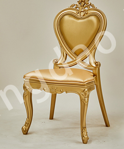 HR-PP9007 PP wood grain heart-shaped backrest Louis chair