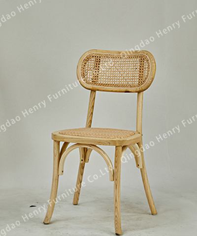 HR-WOOD5109 Wood Runway Cane Wicker Back Chair
